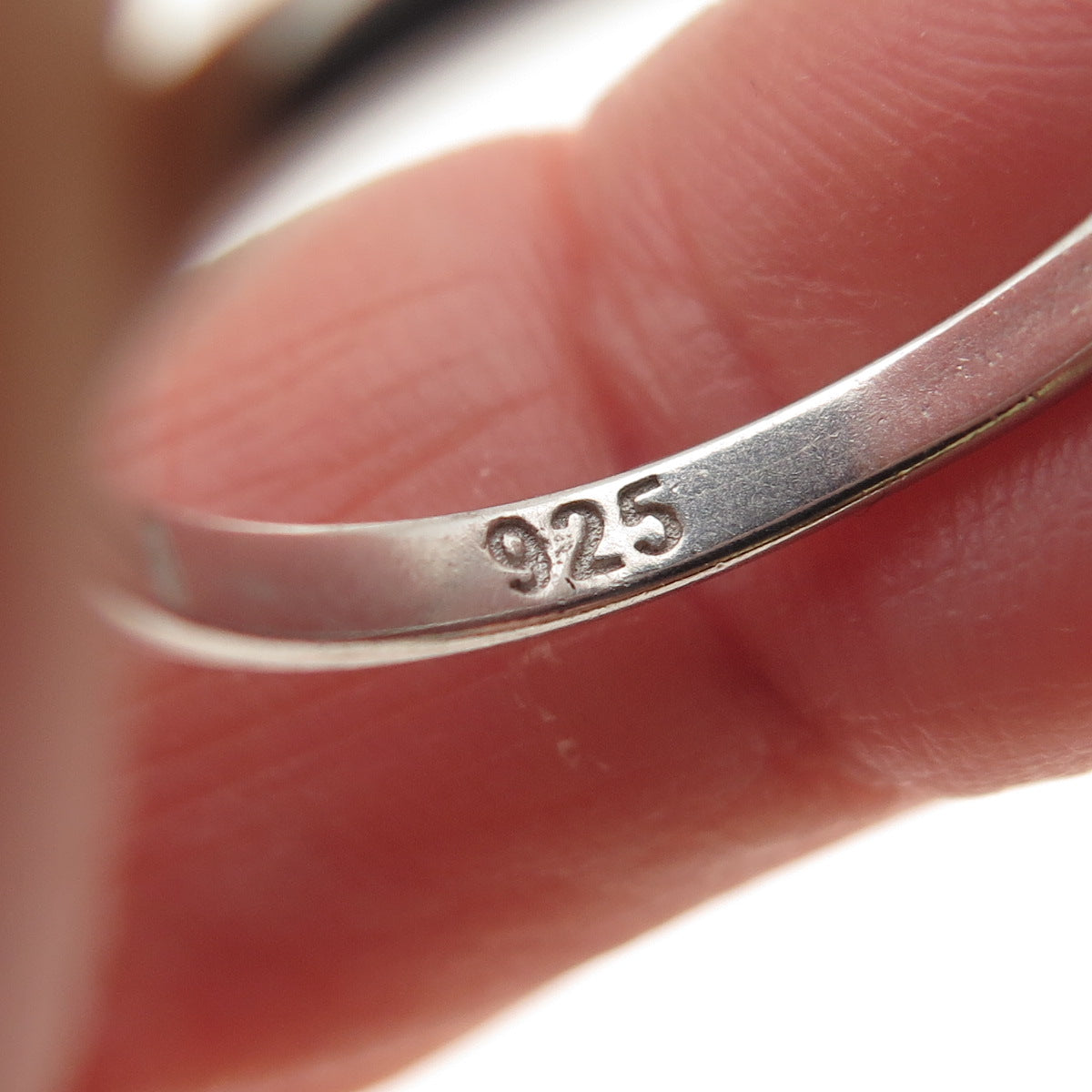 925 Sterling Silver Vintage Real Black Onyx & C Z Heart Ring Size 7