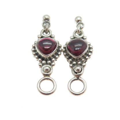 DOUG PAULUS 925 Sterling Silver Vintage Tourmaline Gem Beaded Jacket Earrings