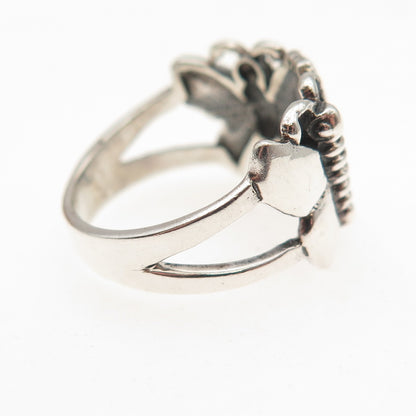 925 Sterling Silver Vintage Butterfly Oxidized Ring Size 6