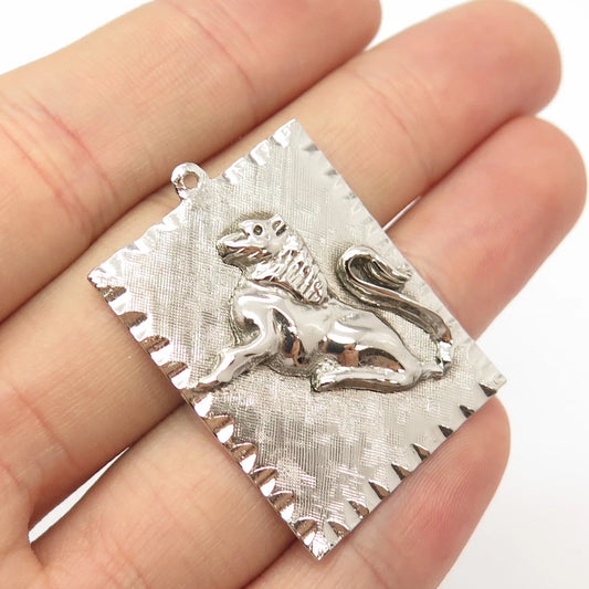 925 Sterling Silver Vintage Leo Zodiac Sign Pendant