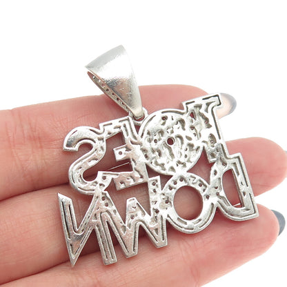 925 Sterling Silver Round-Cut C Z "Toes Down" Pendant