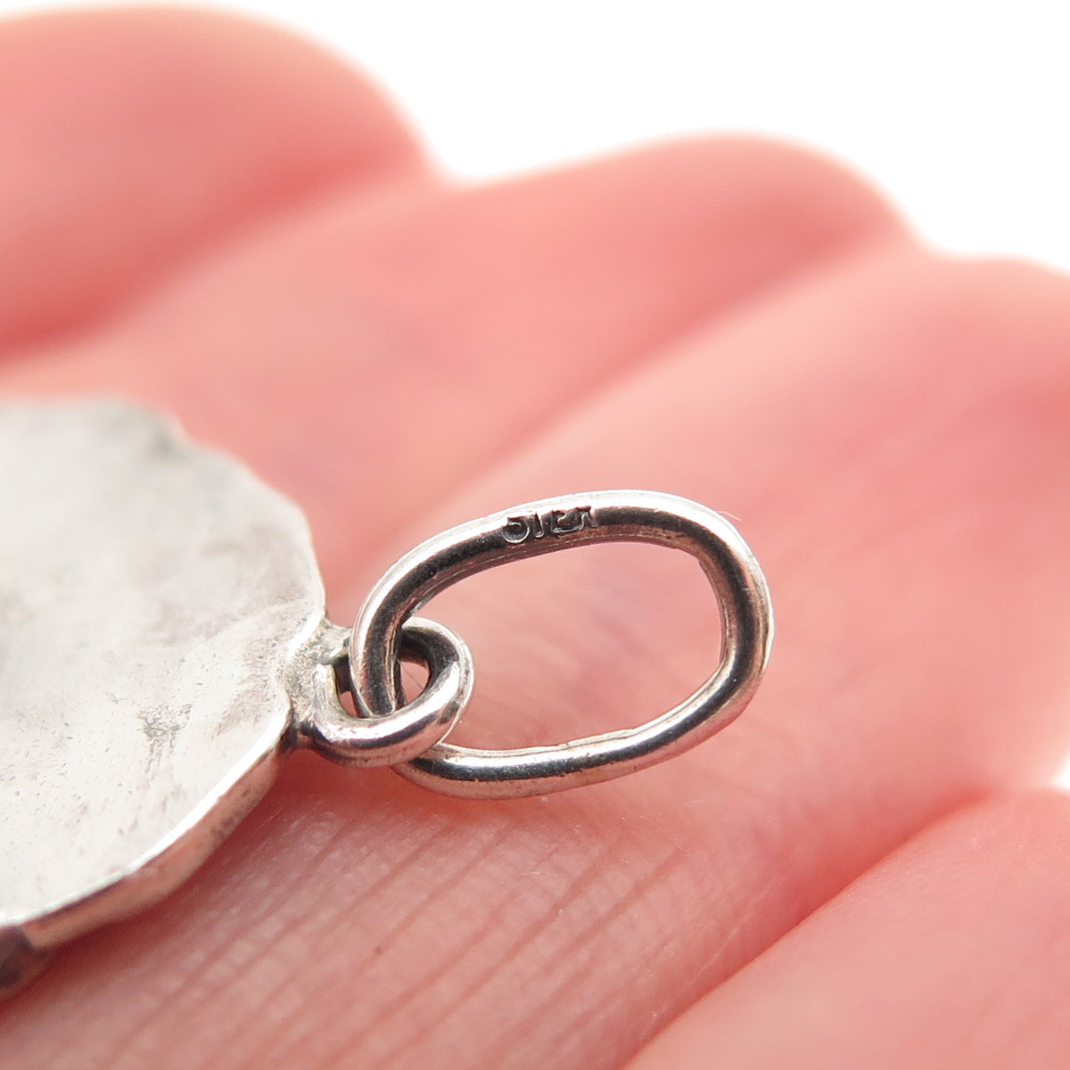 925 Sterling Silver Vintage Flower Oxidized Charm Pendant