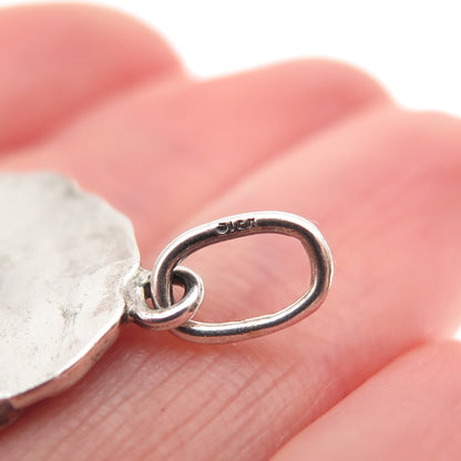 925 Sterling Silver Vintage Flower Oxidized Charm Pendant