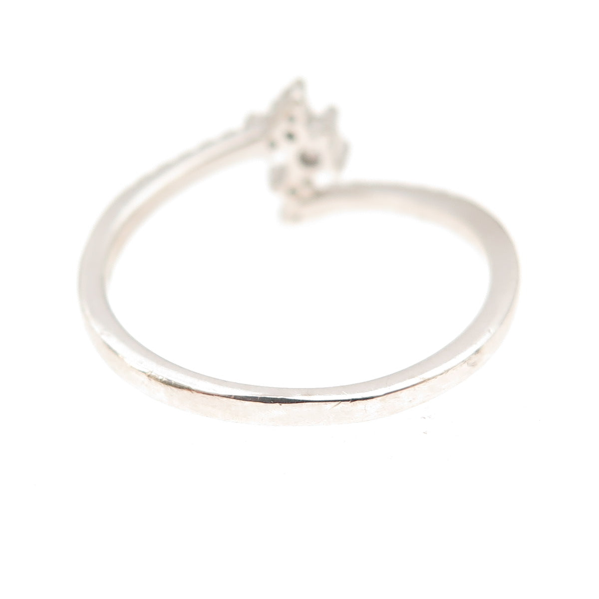 925 Sterling Silver Round-Cut C Z Bypass Ring Size 7