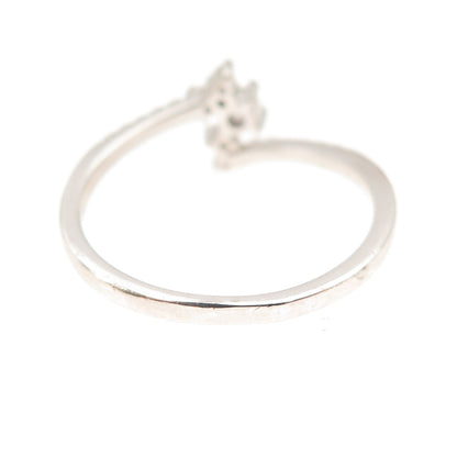925 Sterling Silver Round-Cut C Z Bypass Ring Size 7