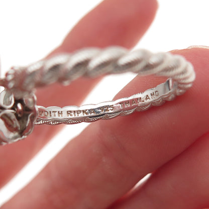 Judith Ripka 925 Sterling Silver Twisted Hoop Earrings