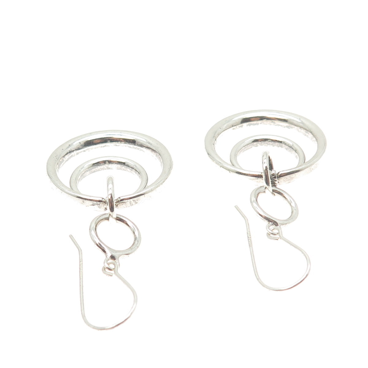 ROSS SIMONS 925 Sterling Silver Circle Dangling Earrings