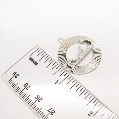 925 Sterling Silver Vintage "Bermuda" Map Charm Pendant