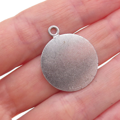 Wells 925 Sterling Silver Vintage Engraved Kim Charm Pendant