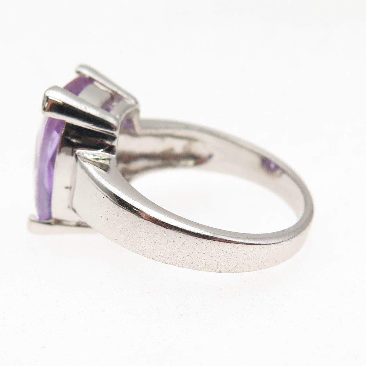 925 Sterling Silver Vintage Real Amethyst Ring Size 7