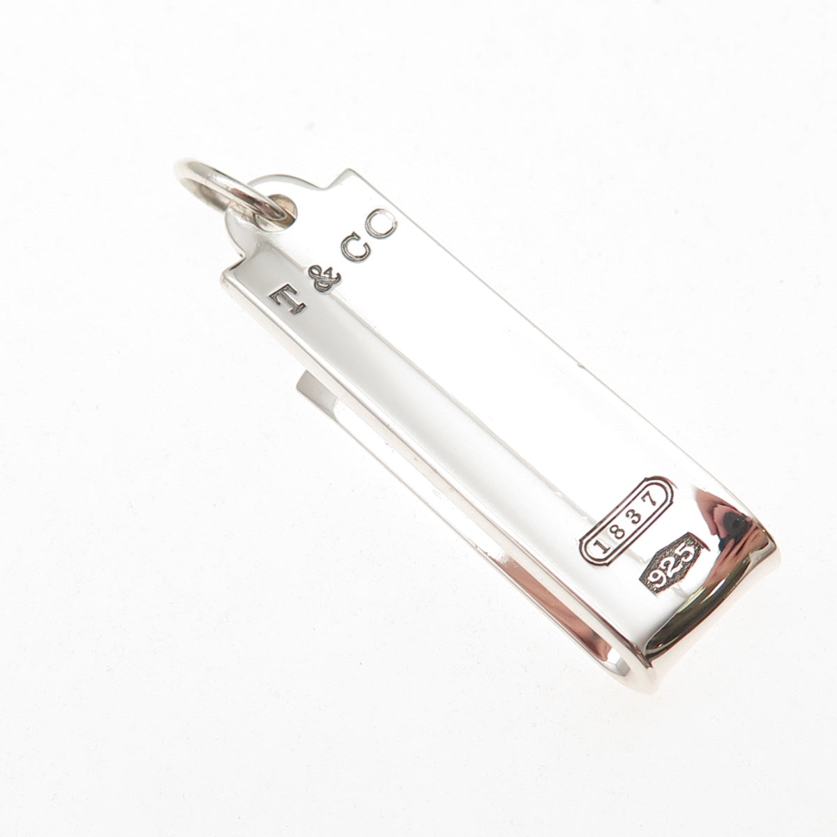Tiffany & Co. 925 Sterling Silver Vintage 1837 Collection Bar Charm Pendant
