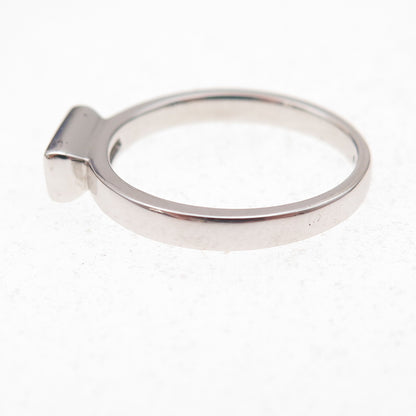 925 Sterling Silver Vintage Baguette-Cut Green C Z Ring Size 5.75