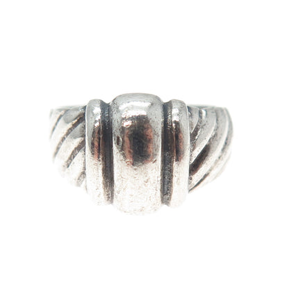 925 Sterling Silver Vintage Modernist Oxidized Ring Size 8