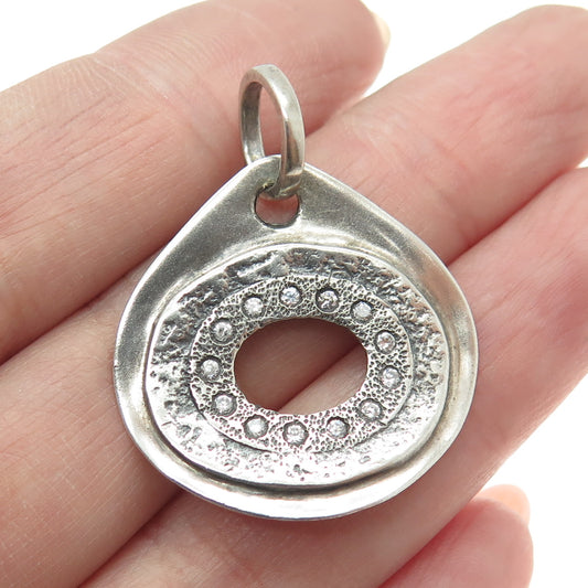 SILPADA 925 Sterling Silver Vintage Round-Cut C Z Anemone Pendant