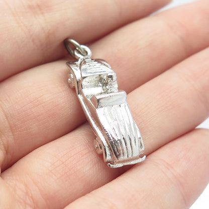 925 Sterling Silver Vintage Retro Cabriolet Car Charm Pendant