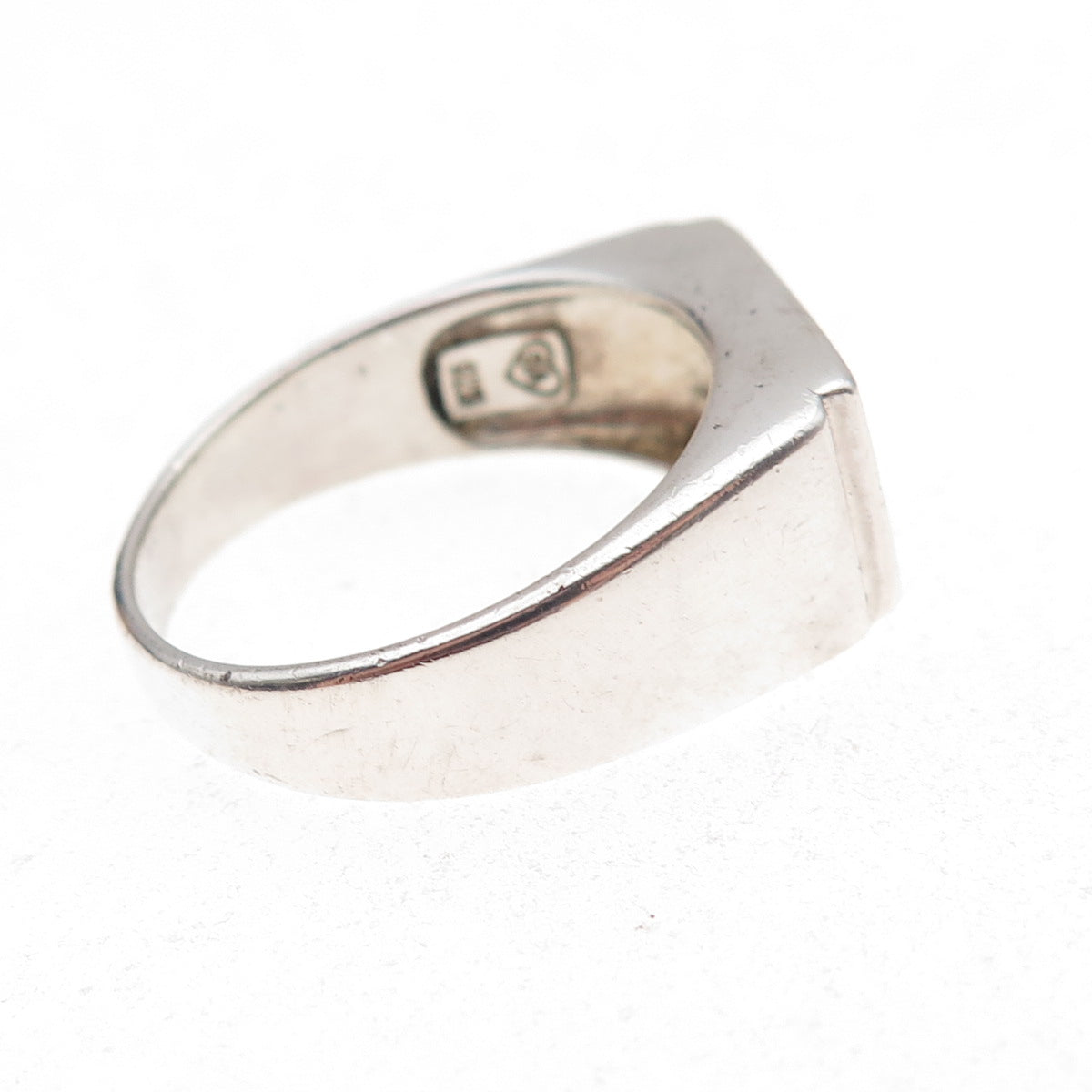 925 Sterling Silver Vintage Dad Oxidized Signet Ring Size 11