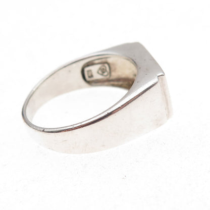 925 Sterling Silver Vintage Dad Oxidized Signet Ring Size 11