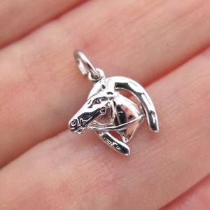 J.M. FISHER 925 Sterling Silver Vintage Horse Shoe Club Mini Charm Pendant