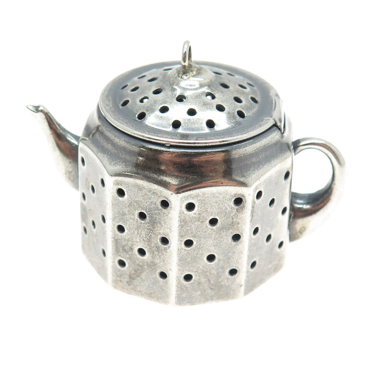 AMCRAFT Attleboro Mass 925 Sterling Silver Antique Teapot Tea Diffuser Strainer