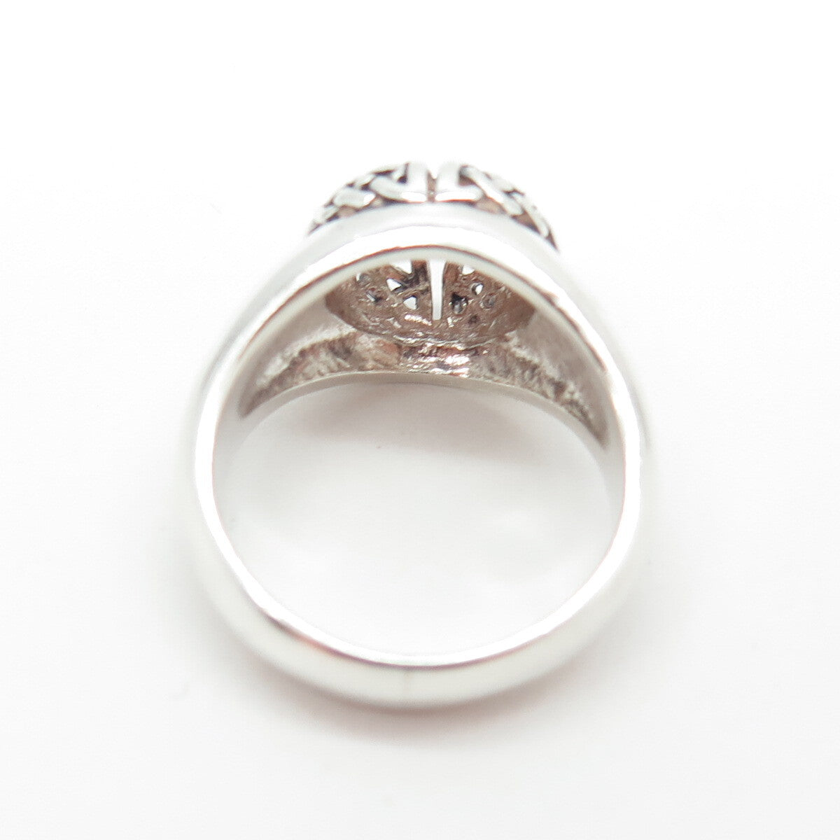 925 Sterling Silver Vintage Celtic Knot Dome Ring Size 6