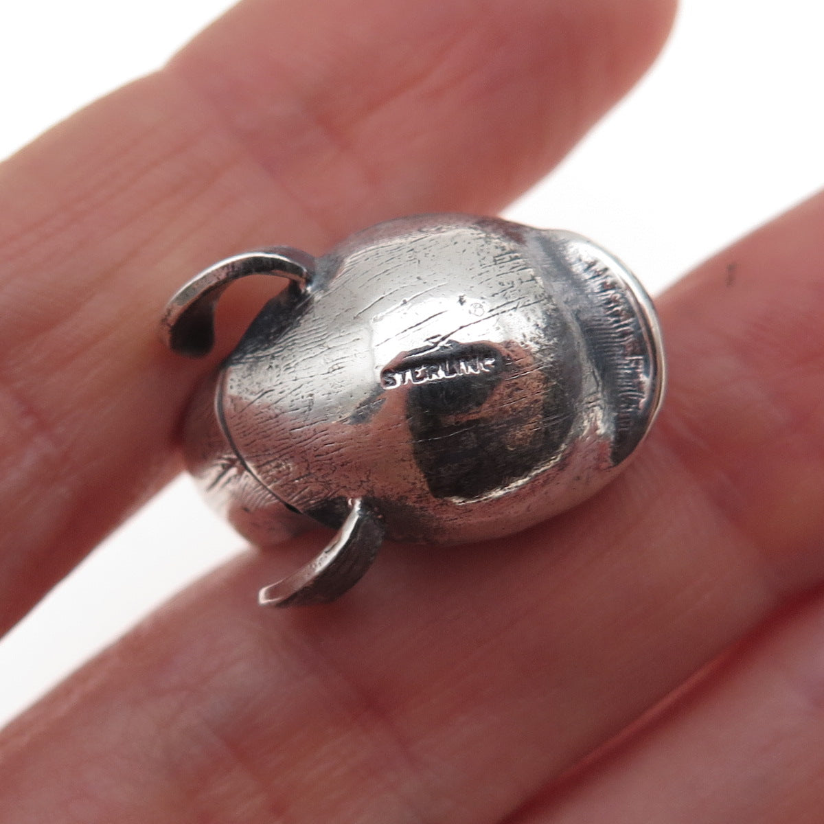 Danecraft 925 Sterling Silver Antique Art Deco Fish Oxidized 3D Charm Pendant