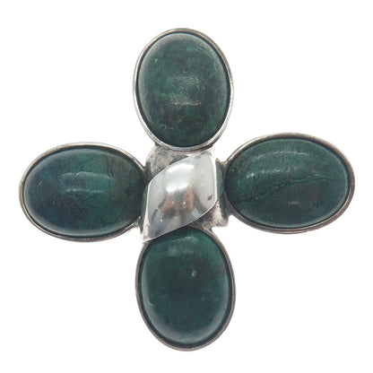 925 Sterling Silver Vintage Real Eilat Modernist Flower Cross Pin Pendant