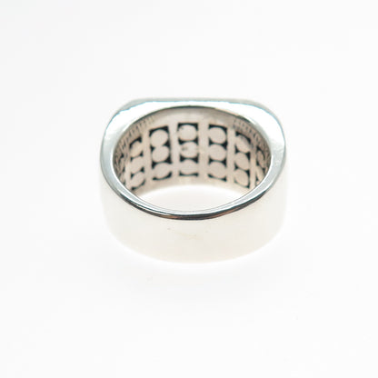 925 Sterling Silver 14K Gold Vintage Real Hematite Granulated Ring Size 7