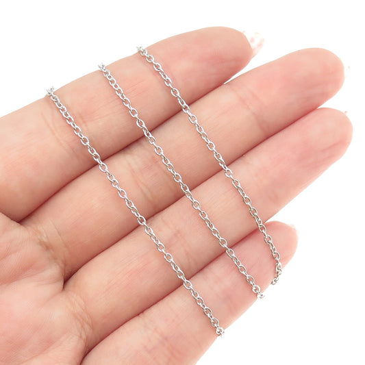 925 Sterling Silver Italy Cable Chain Necklace 16"