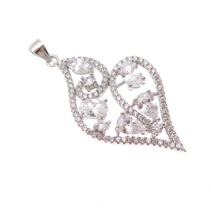 925 Sterling Silver Multi-Cut C Z Charm Pendant
