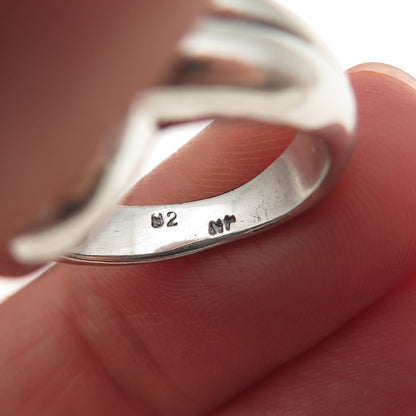 Chapal Zenray 925 Sterling Silver Vintage Modernist Oxidized Ring Size 5.75