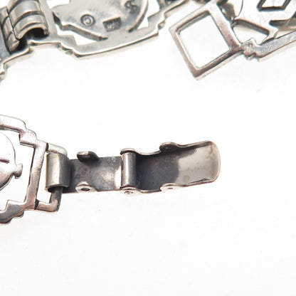 Shube Old Pawn 925 Sterling Silver Vintage Native Animal Oxidized Bracelet 6.75"