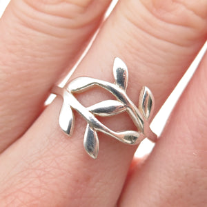 The Morning After 925 Sterling Silver Laurel Leaf Bypass Ring Size 8.25