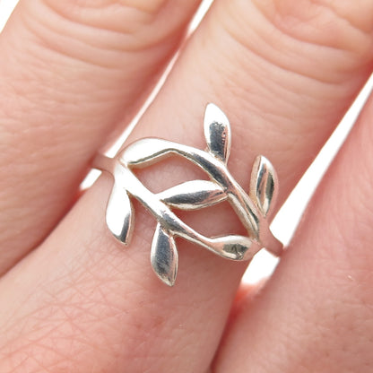 The Morning After 925 Sterling Silver Laurel Leaf Bypass Ring Size 8.25