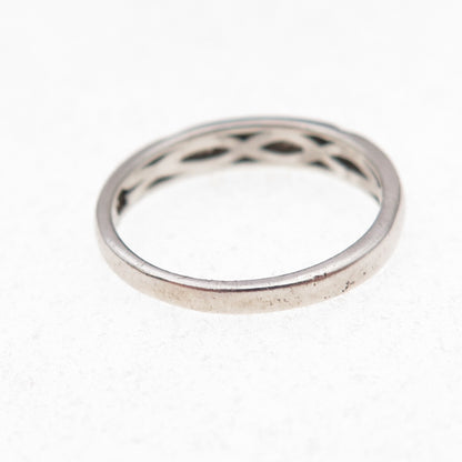 925 Sterling Silver Real Round-Cut Diamond Band Ring Size 7