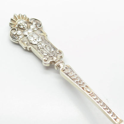 800 Silver Antique Demitasse Tribal God Spoon