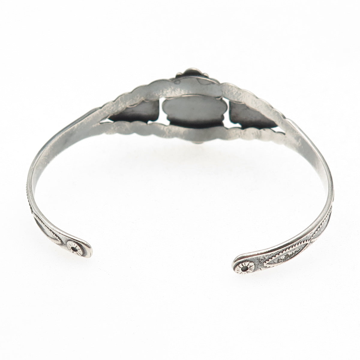 Old Pawn 925 Sterling Silver Vintage Kingman Turquoise Adjustable Bracelet 6.25"
