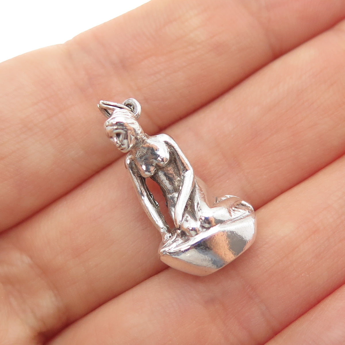 BERNARD HERTZ Sterling Silver Vintage Denmark Mermaid Mini 3D Charm Pendant