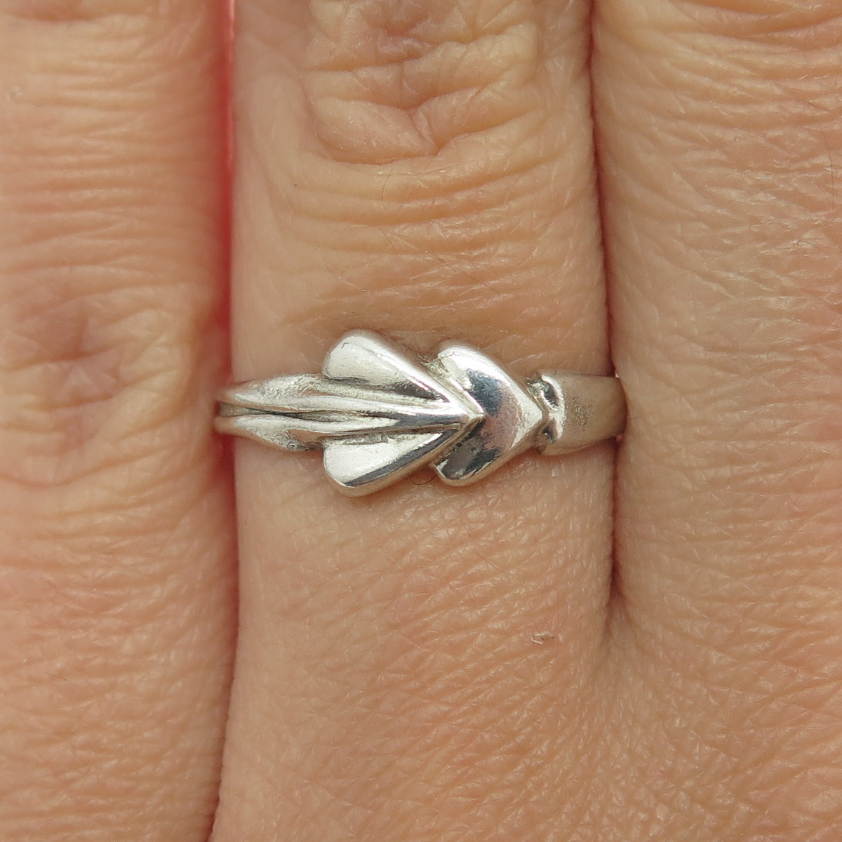 925 Sterling Silver Vintage Arrow Heart Ring Size 6.5