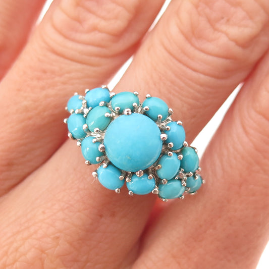 Chuck Clemency 925 Sterling Silver Real Sleeping Beauty Turquoise Ring Size 8