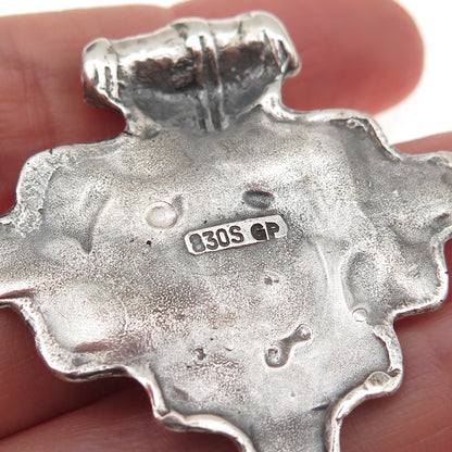 Peder Gustav Pedersen 830S Silver Vintage Denmark Hiddensee Viking Cross Pendant