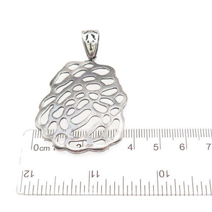 925 Sterling Silver Vintage Modernist Oxidized Pendant