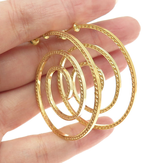 DALIA ID 925 Sterling Silver Gold Plated Swirl Hoop Earrings