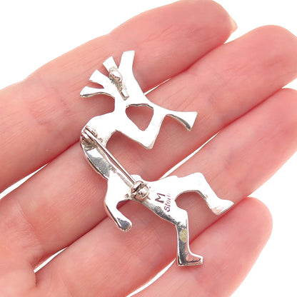 Melissa Yazzie Navajo Old Pawn Sterling Vintage Multi-Gem Kokopelli Pin Pendant