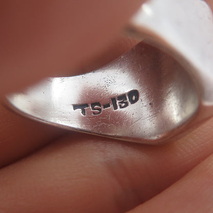 925 Sterling Silver Vintage Mexico Masonic Oxidized Signet Ring Size 9