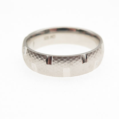 925 Sterling Silver Textured Band Ring Size 10.25