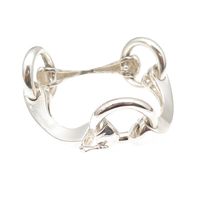 Gayer & Krauss 835 Silver Vintage Germany Horsebit Modernist Bracelet 6.75"