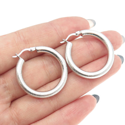 925 Sterling Silver Dotted Hoop Earrings