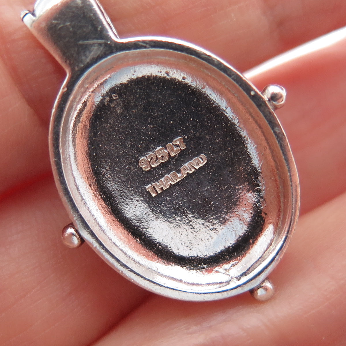 925 Sterling Silver Vintage Real Charoite Oxidized Charm Pendant