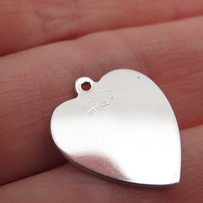 Jeanor 925 Sterling Silver Vintage Number 1 Mom Heart Mini Charm Pendant