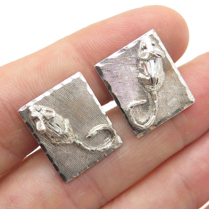 925 Sterling Silver Vintage Mexico Mouse Cufflinks